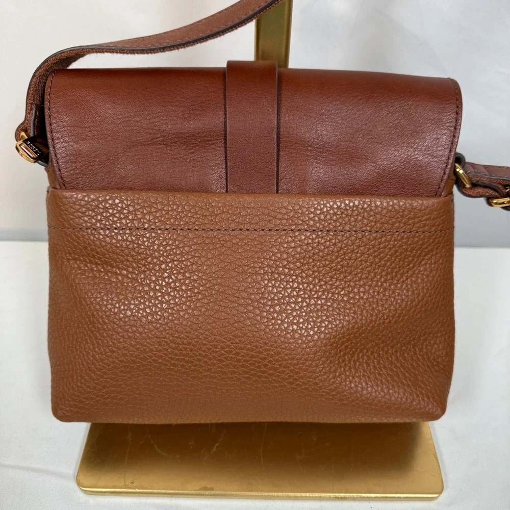 Fossil Kinley Brown Leather Crossbody Bag Small Zip &‎ Flap Purse